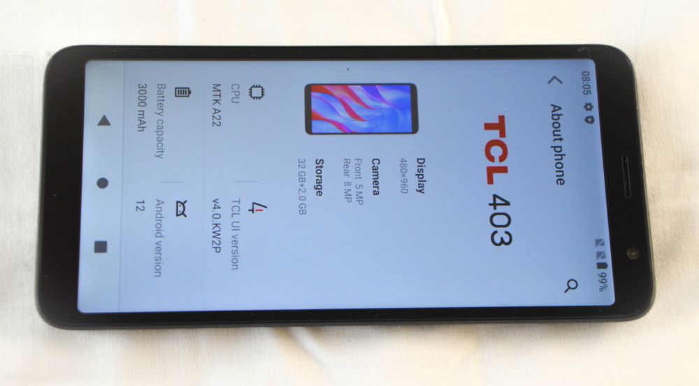 Новий телефон на 2 SIM карти TCL 403, 6" екран, 32 + 2 GB Пам 8MP Кам