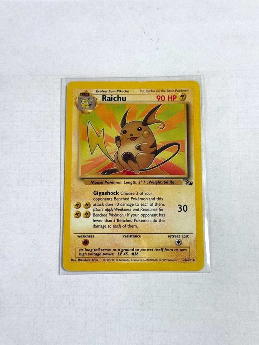Raichu 29/62 Fossil Carta Original Pokémon TCG - ENG