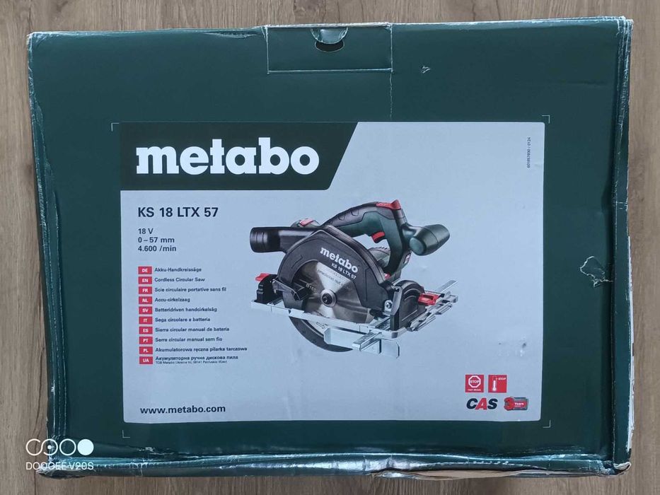 Metabo KS18LTX57 Cordless CircularSaw + вставка в metabox