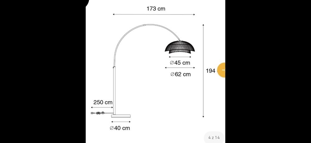 Lampa stojąca, podłogowa Boho, bambus,ratan