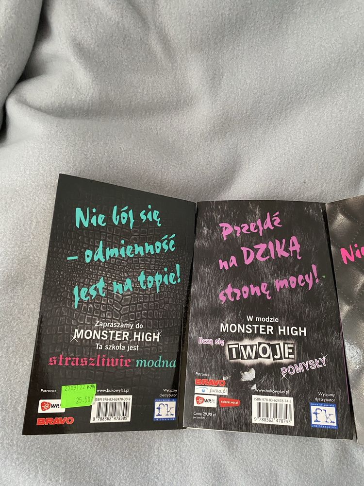 Komplet książek Monster High 1 2 3 Lisi Harrison książka