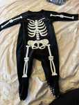 Welurowy pajac szkielet halloween 62/68