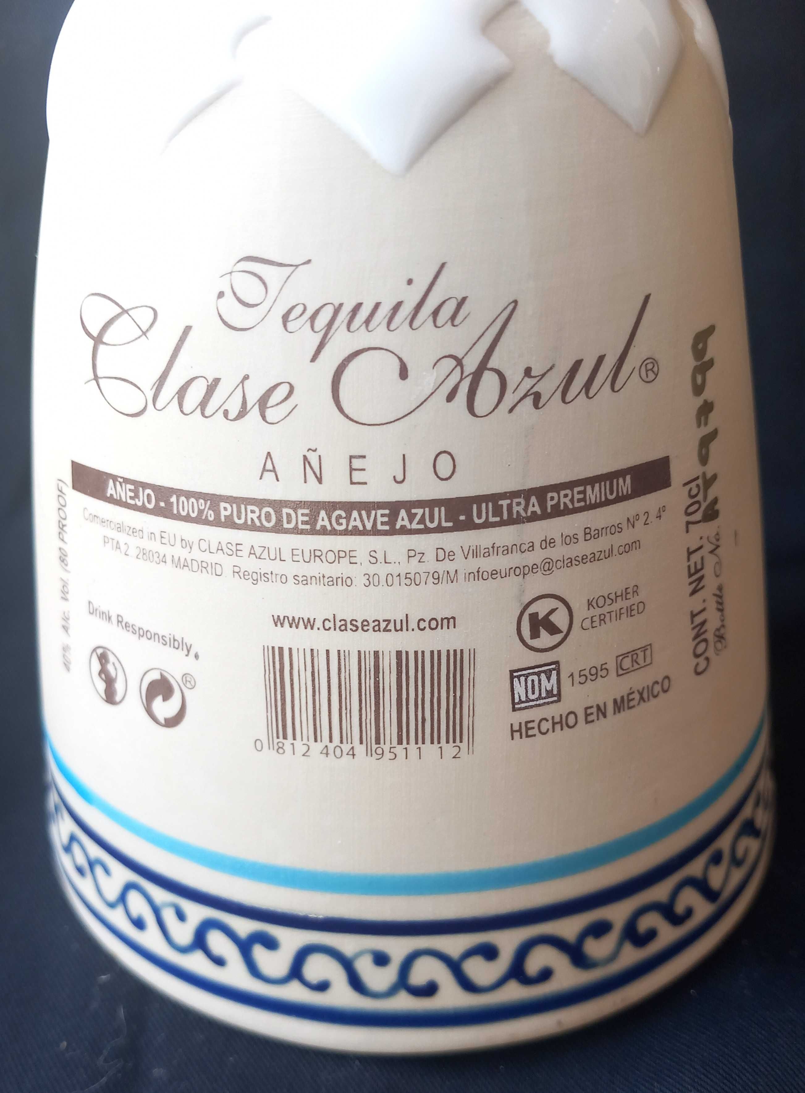 Garrafa em cerâmica de Tequila Mexicana Clase Azul Anejo VAZIA