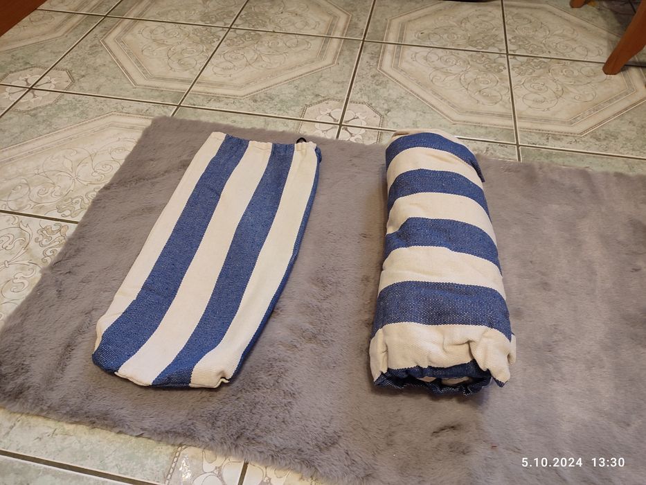 Nowy duży niebieski hamak ogrodowy dla 2 osób