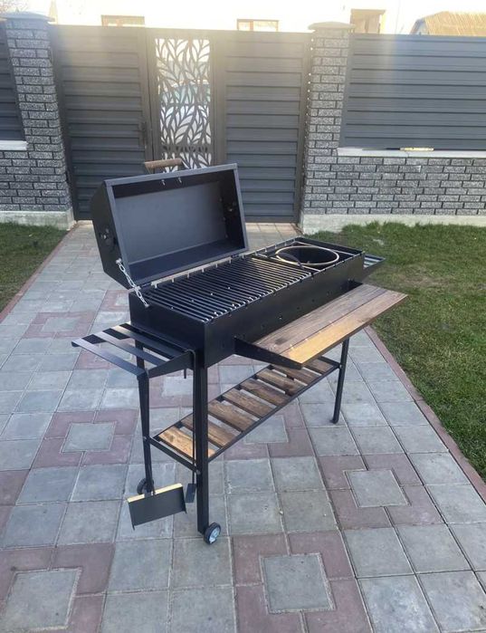 Мангал гриль барбекю метал 5 мм на 13 шампурів ПОСИЛЕНИЙ