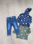 Nowe spodnie Reserved jeansy + bluza i longsleeve 98