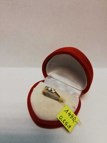 Złoty pierścionek z brylantami PR.750/0,25ct Lombard Zeus