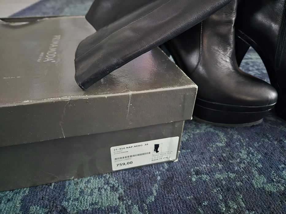 Kozaki damskie na wysokiej platformie PRIMA MODA r. 39