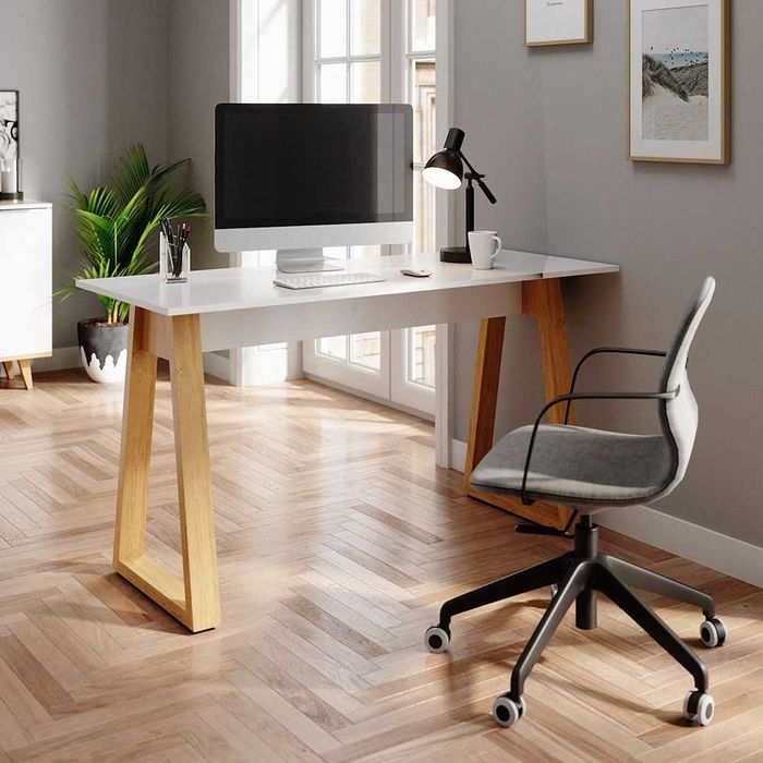 Biurko, toaletka, antracyt/biały stolik loft DaMaOutlet.pl