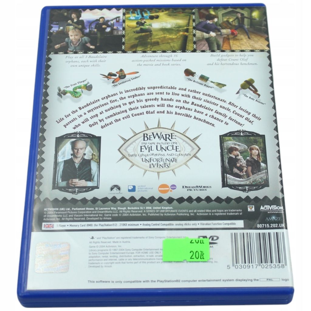 A Series Of Unfortunate Events PlayStation 2 PS2