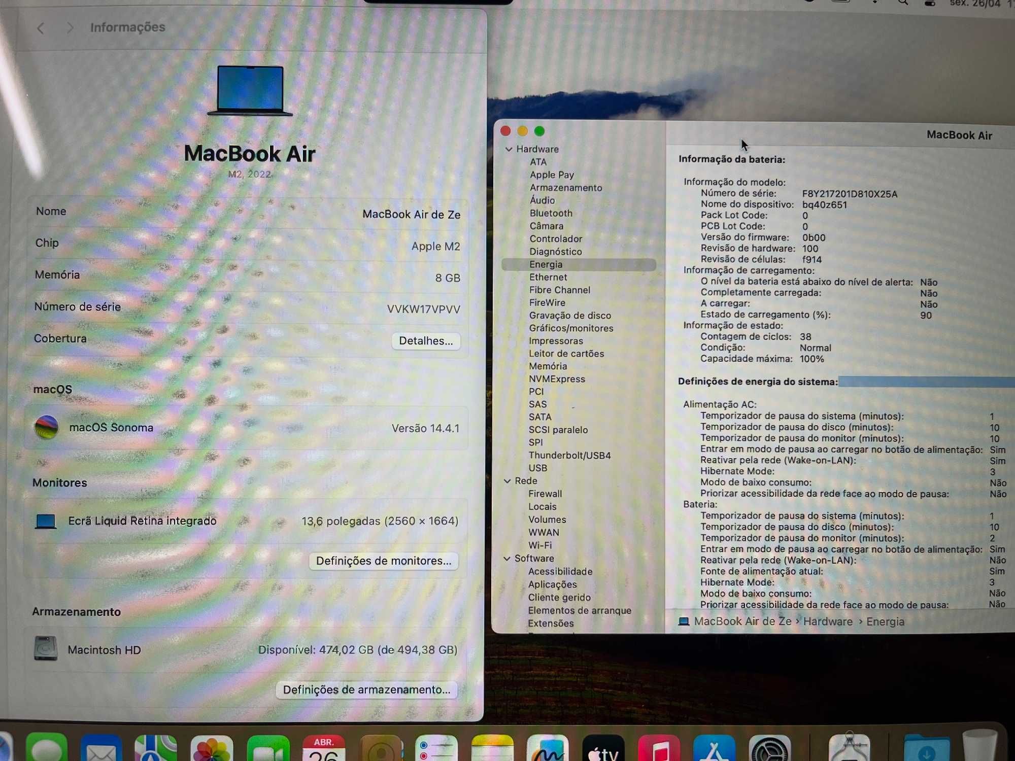 MacBook Air M2 (13 Polegadas, 512GB de Disco, 8GB de RAM, 10 core GPU)
