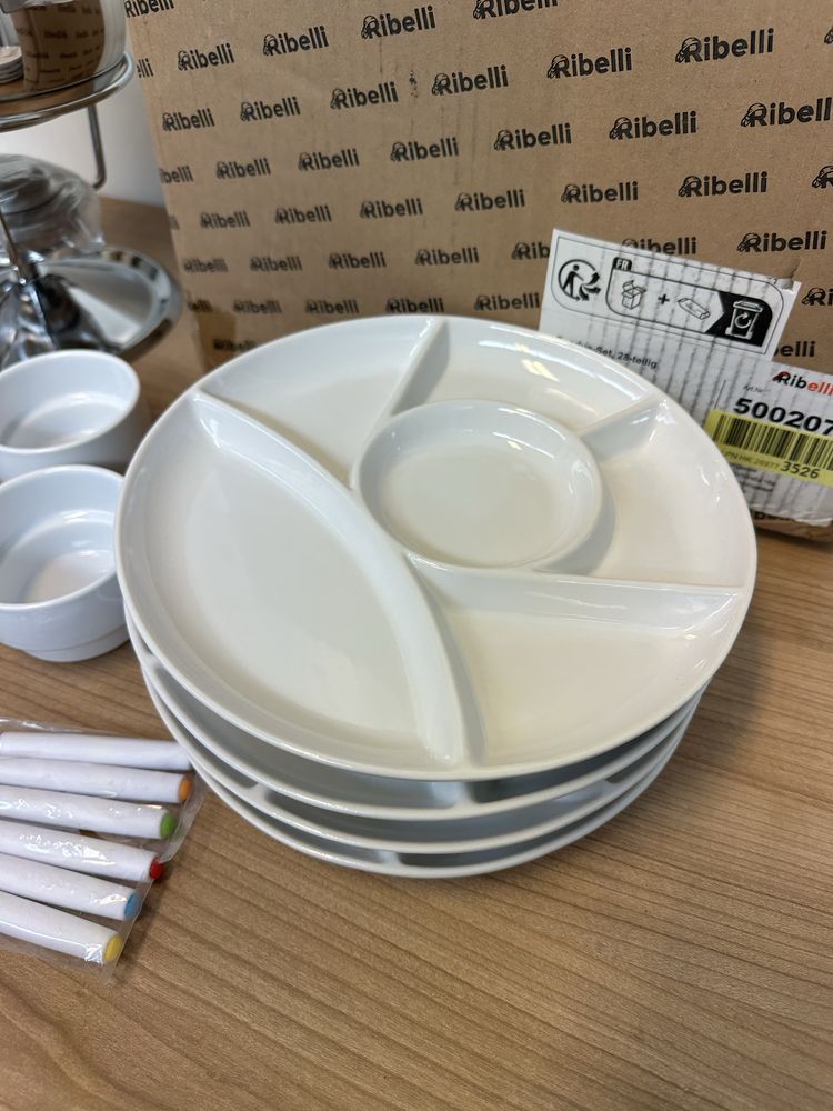 Ribelli zestaw do Fondue (talerze,miseczki,widelce)