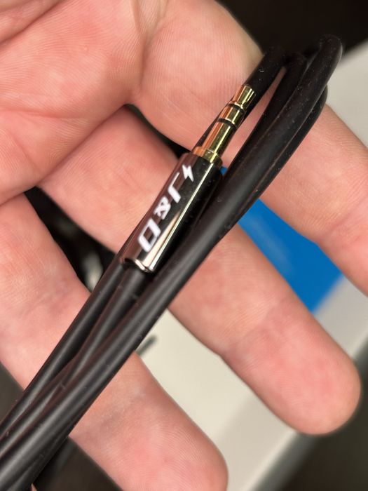 Аудіокабель J&D — 3.5 мм Jack 2× XLR (червоний/чорний)