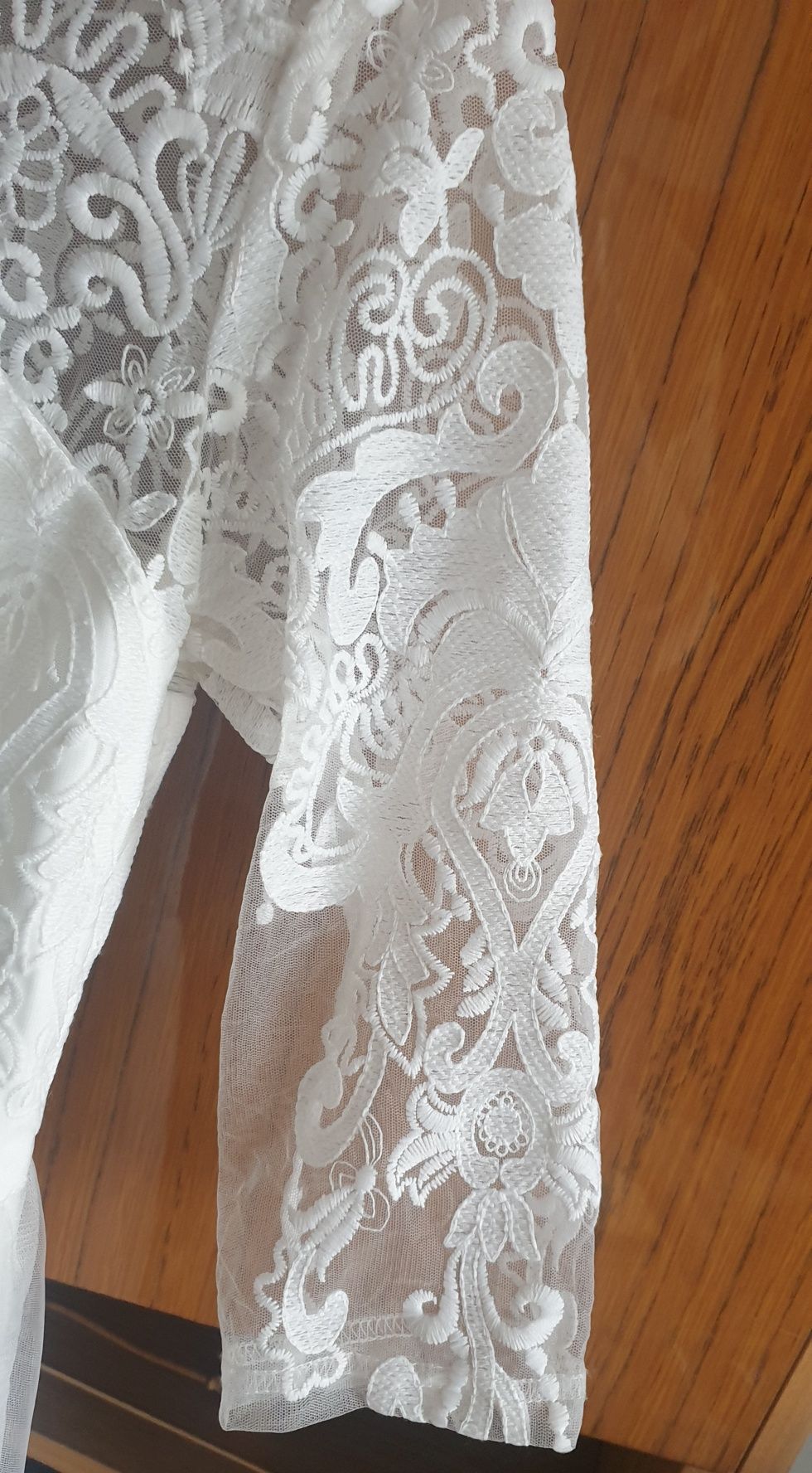 Nowa suknia ślubna biała z koronką l-xl