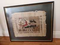 Quadro papiro egipcio caça