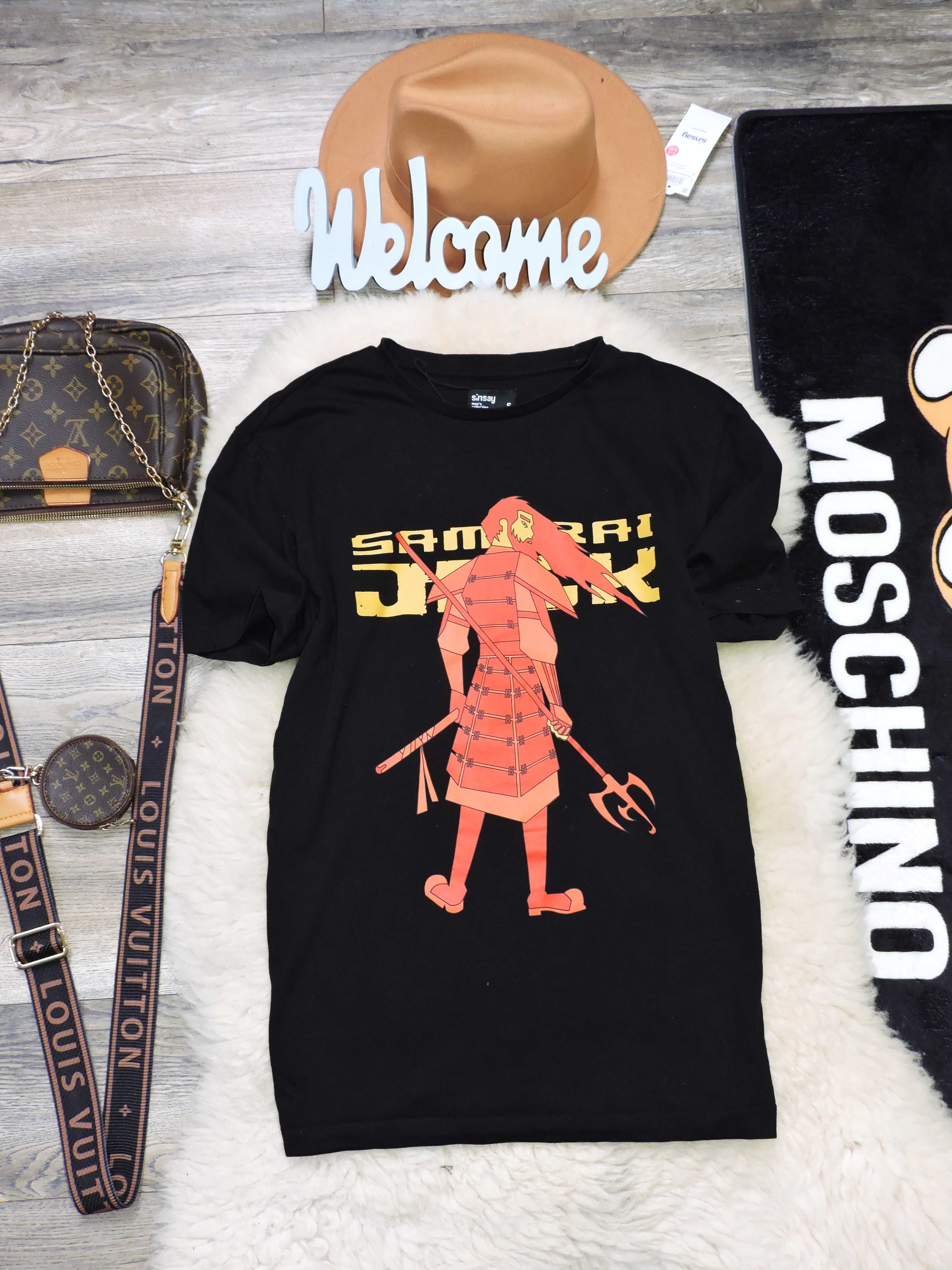Sinsay Męski czarny t shirt Samuraj S