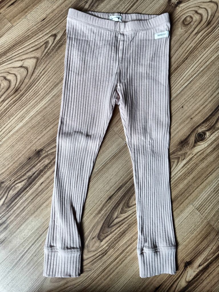 Zestaw 4 pary legginsy spodnie prążkowane r.110 newbie