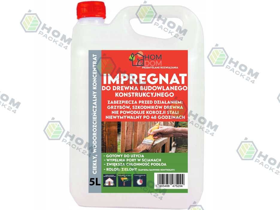 IMPREGNAT DO DREWNA budowlanego Farba do drewna ZIELONY 5L