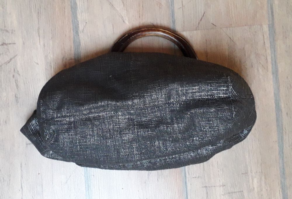 Torba torebka worek hobo z drewnianą rączką