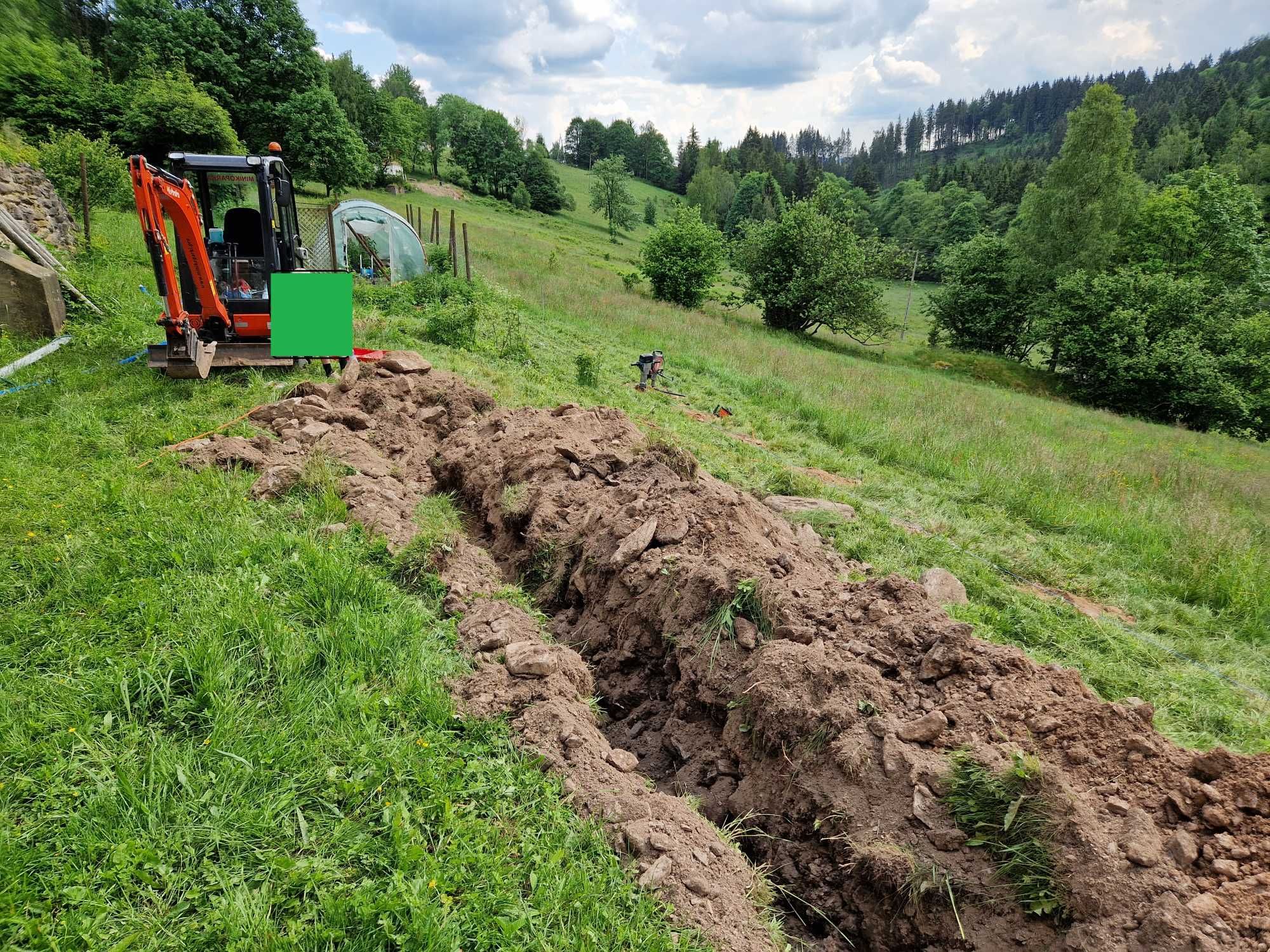 Usługi budowlane minikoparką wozidłem przyłącza wiercenie w betonie