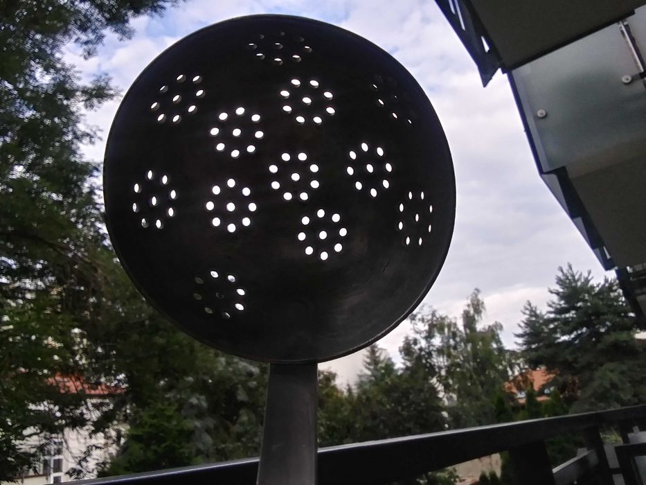 Aluminiowy cedzak sitko durszlak łyżka chochla stary przedmiot z prl