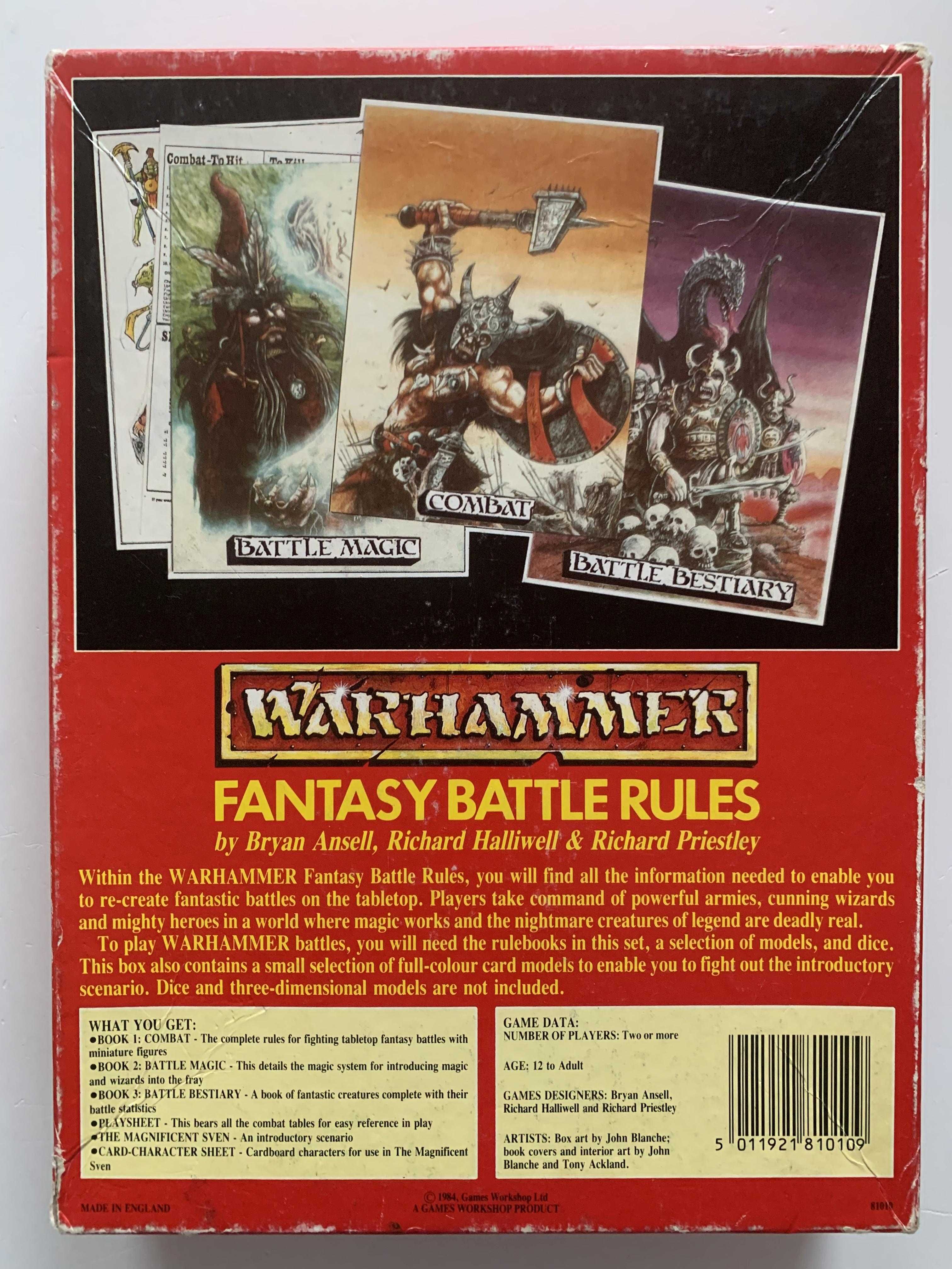 Warhammer Fantasy Battle - druga edycja, box z 1984 r.