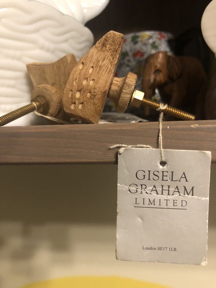 Drewniane gałki, uchwyty sowy Gisela Graham Limited