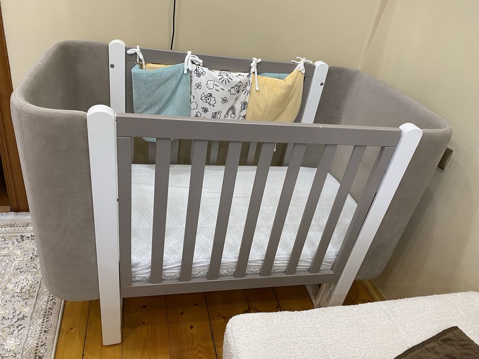 Дитяче ліжечко/ліжко верес монако біле/капучино