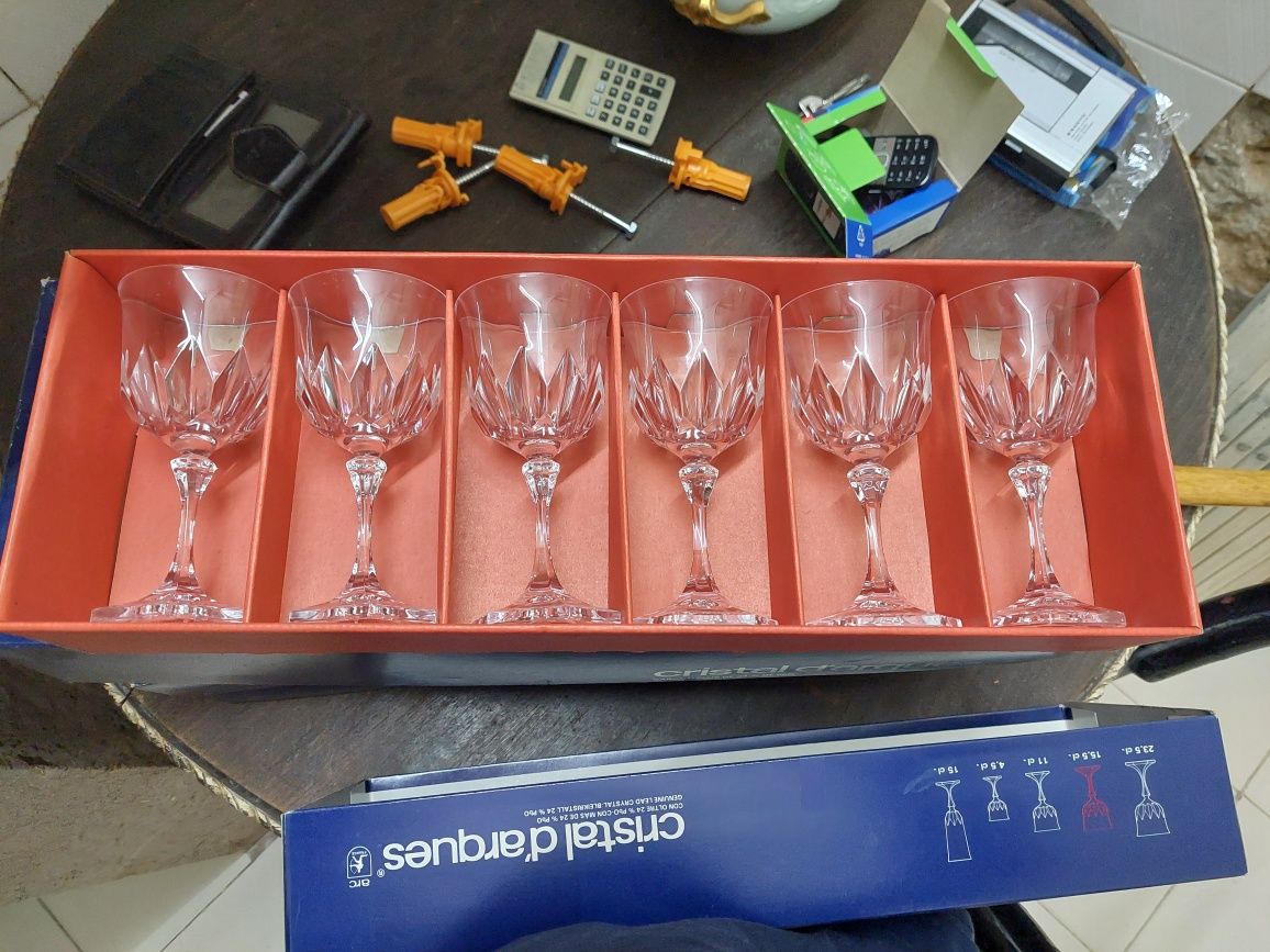 6 copos cristal d arques na caixa