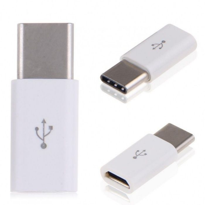 Adaptador USB Type-C p/ Micro USB Preto/ Branco