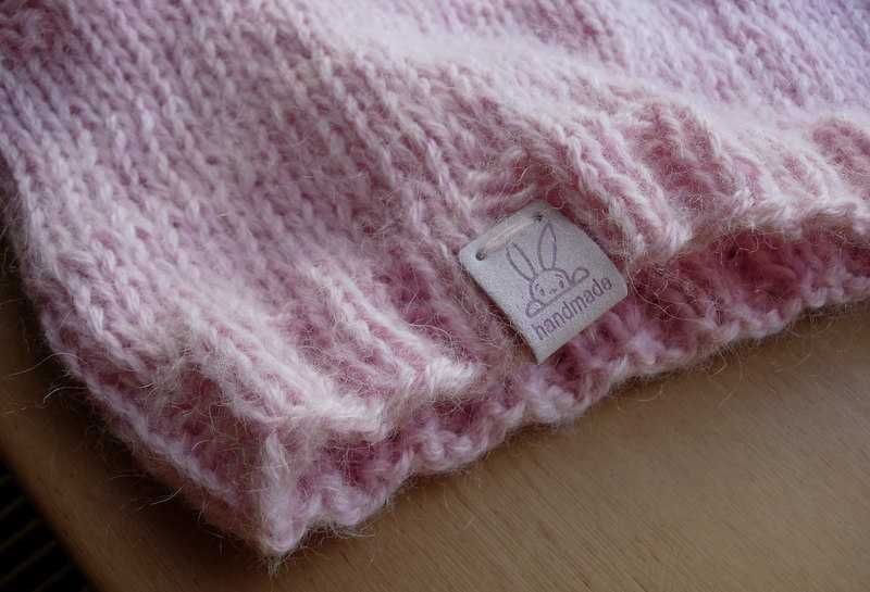 kaptur balaclava alpaka moher jedwab pastelowy róż