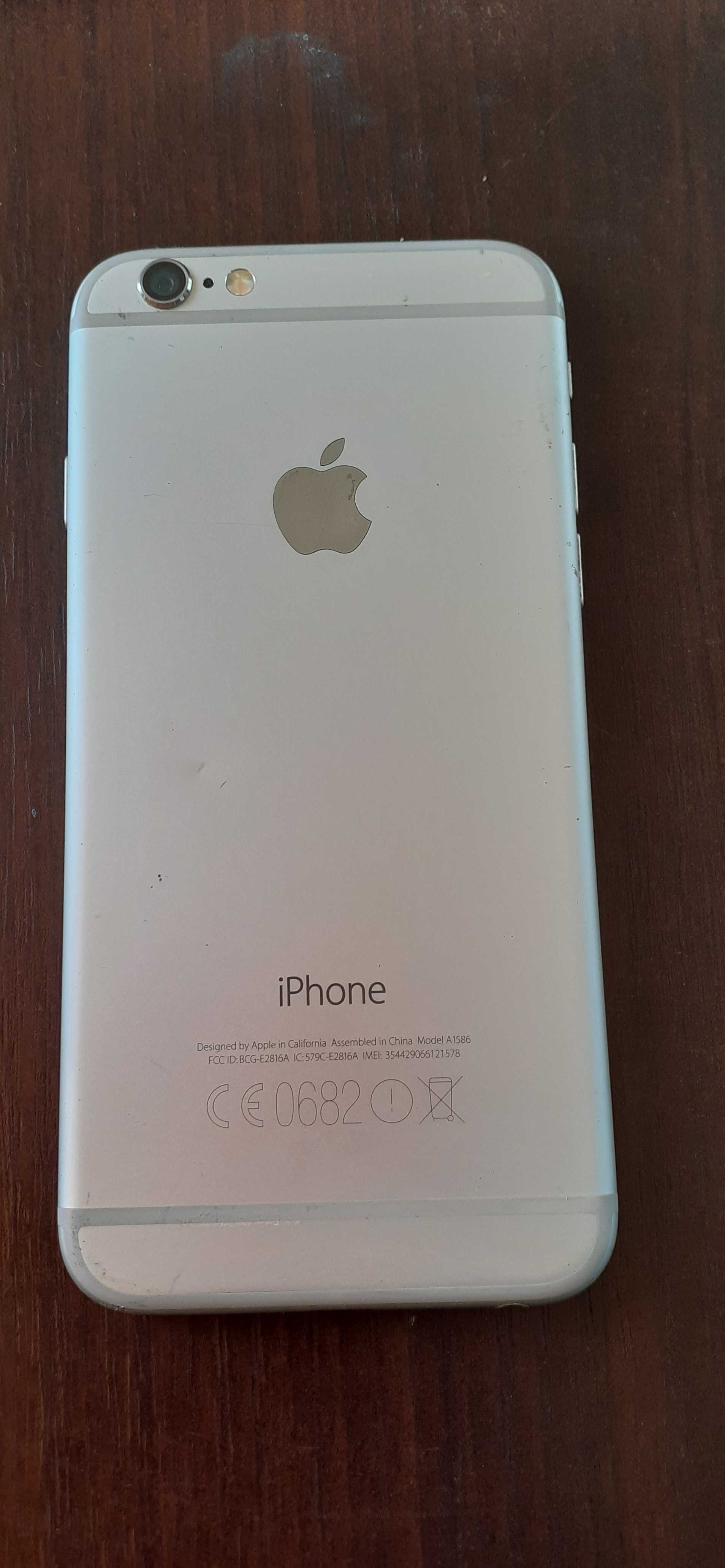 Телефон Apple IPhone 6 A1586 16GB серебрянный заблокирован