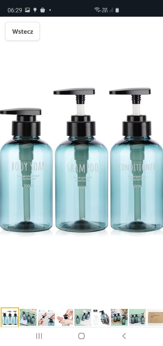 300 ml dozowniki mydło szampon balsam, butelki Segbeauty 300 ml pompka