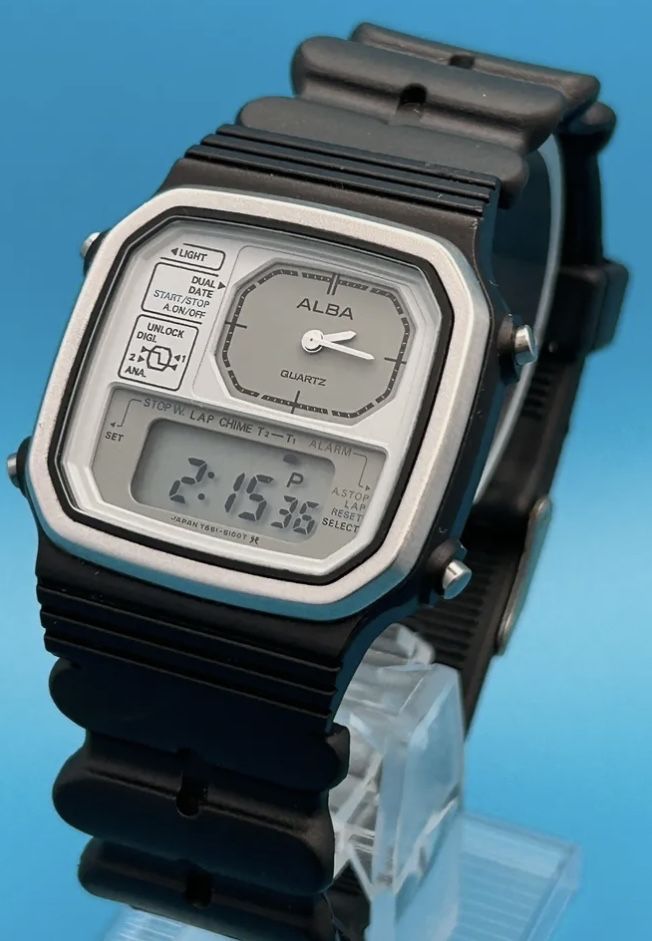 ALBA SEIKO Y651-512A ANA-DIGI VINTAGE zegarek cyfrowy lcd - lata 80