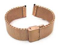 Bransoleta mesh siatkowa do zegarka 18mm różowe złoto rose gold nowa