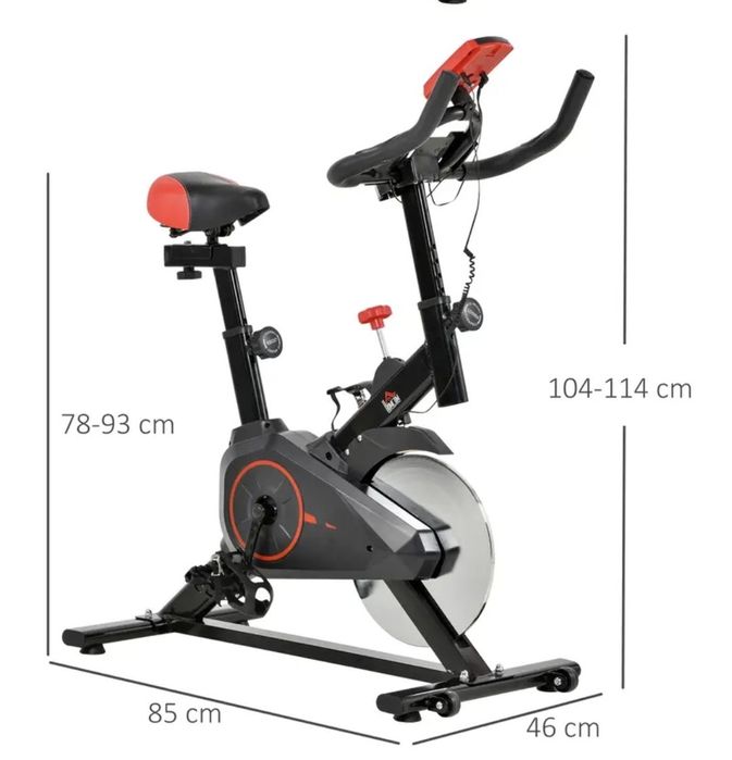 homcom rower stacjonarny, trenażer rowerowy do domowej siłowni,