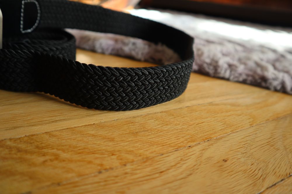 Pasek pleciony czarny 105 cm