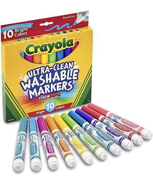 Crayola Ultraclean Broadline Bright MarkersСмываемые маркёры, неоновые