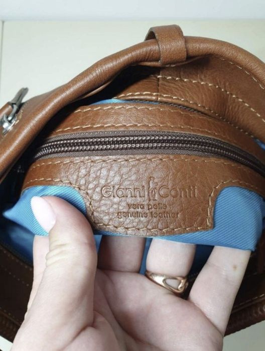 Сумка через плече gianni conti італія натуральна шкіра хобо тоут