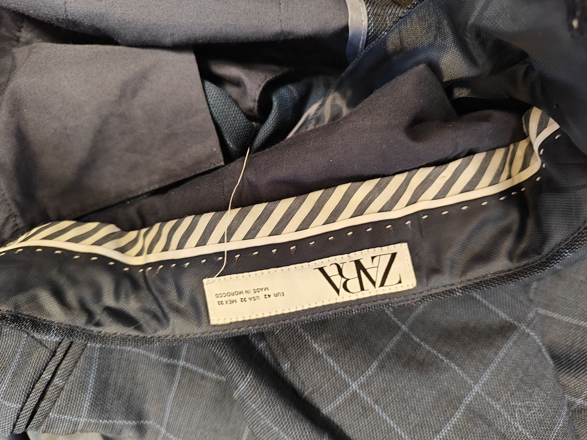 Garnitur granatowy w kratę Zara M/L