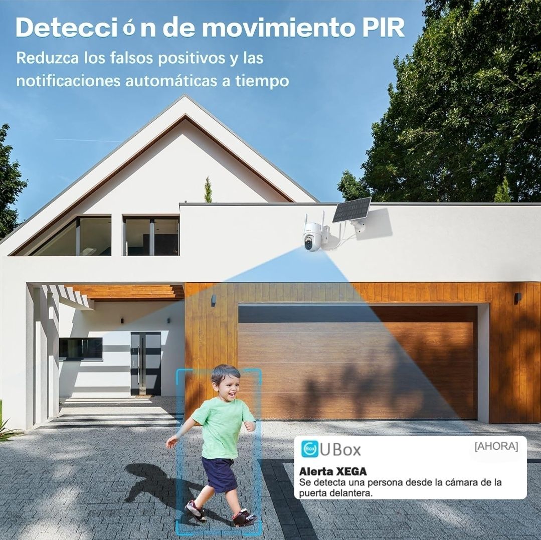 Câmara de segurança solar sem fios para exteriores