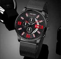 Nowy zegarek męski na czarnej bransolecie