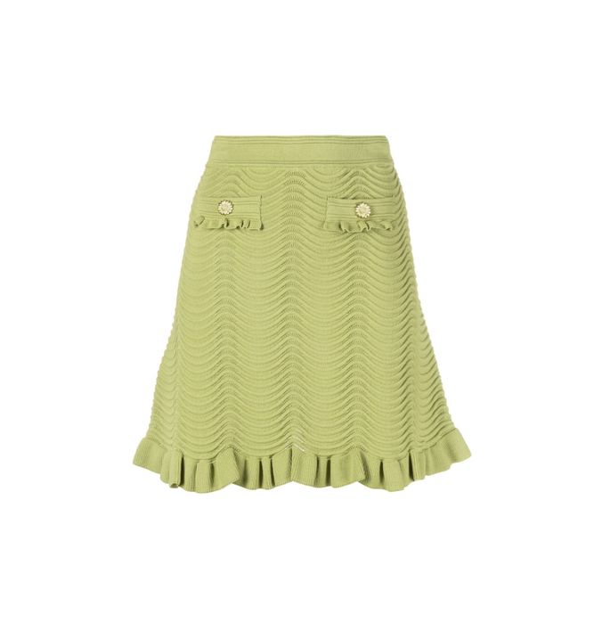 Sandro Paris вязаный костюм xs салатовый