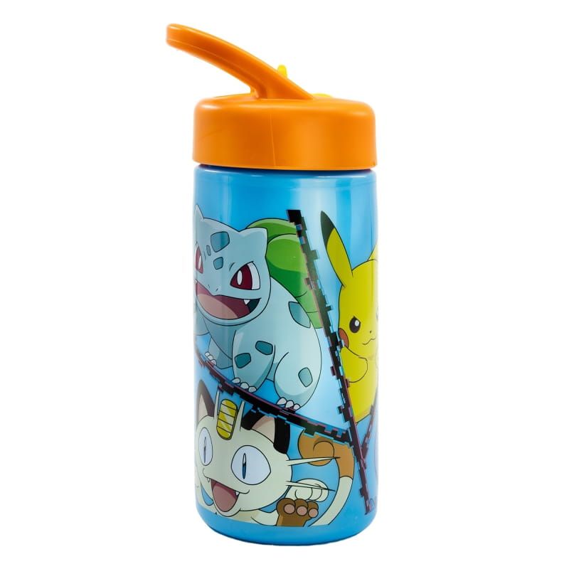 Bidon Ze Słomką Pokemon Z Uchwytem 410Ml