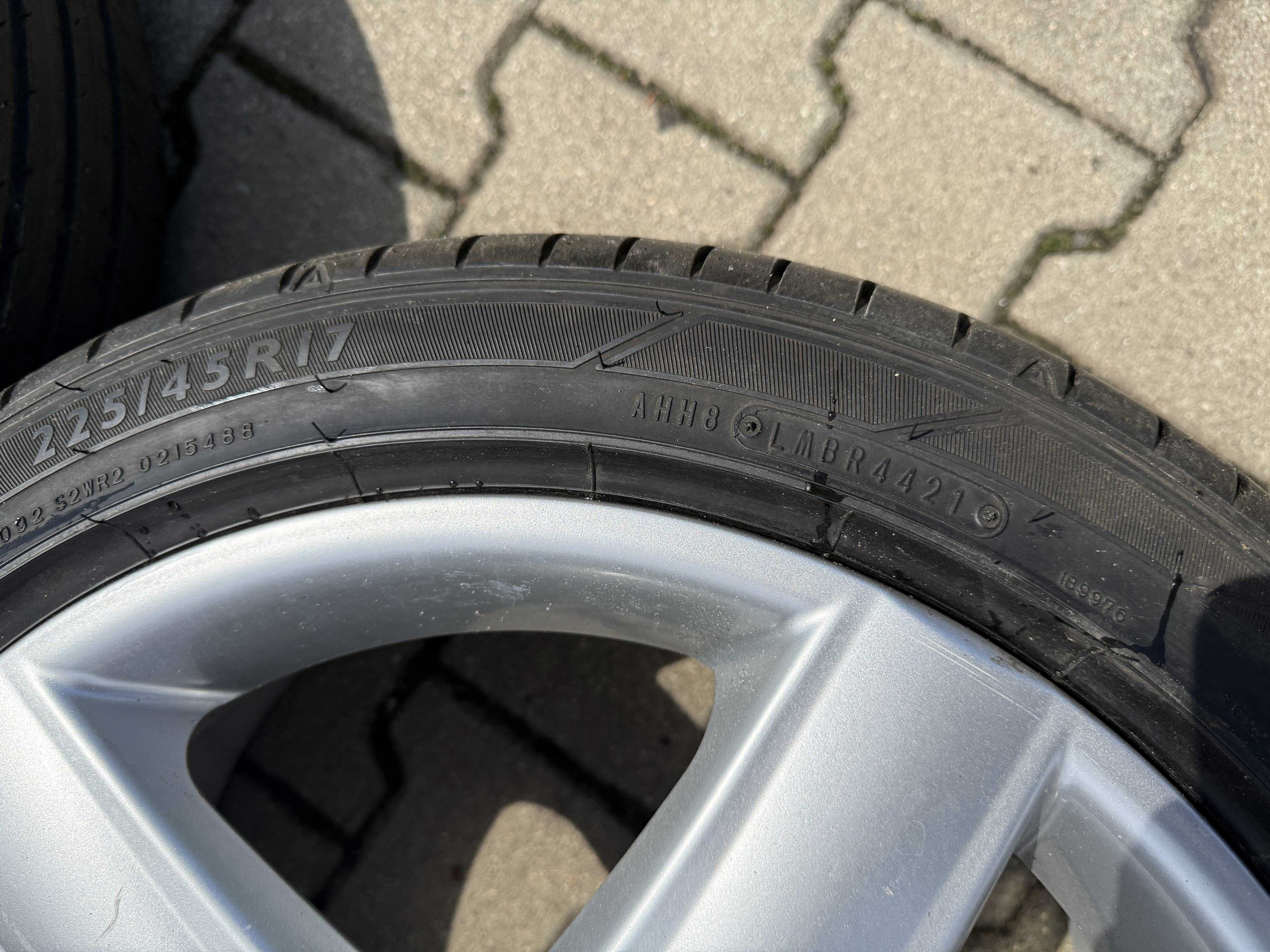 Koła letnie 17 Audi A4 B6, A6 C5 5x112 z oponami Dunlop 225/45