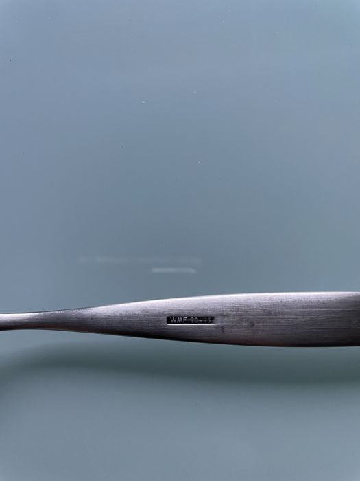 Posrebrzane łyżka i widelczyk.