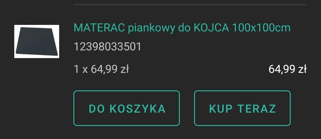 Kojec dziecięcy 100x100 cm plus materac podklad prześcieradło