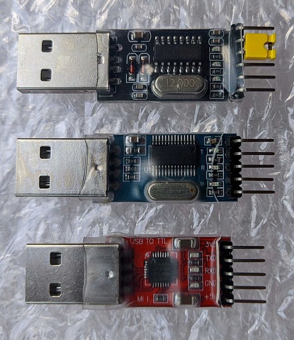 набор из 3 штук PL2303HX + CP2102 + CH340G USВ TTL UART
