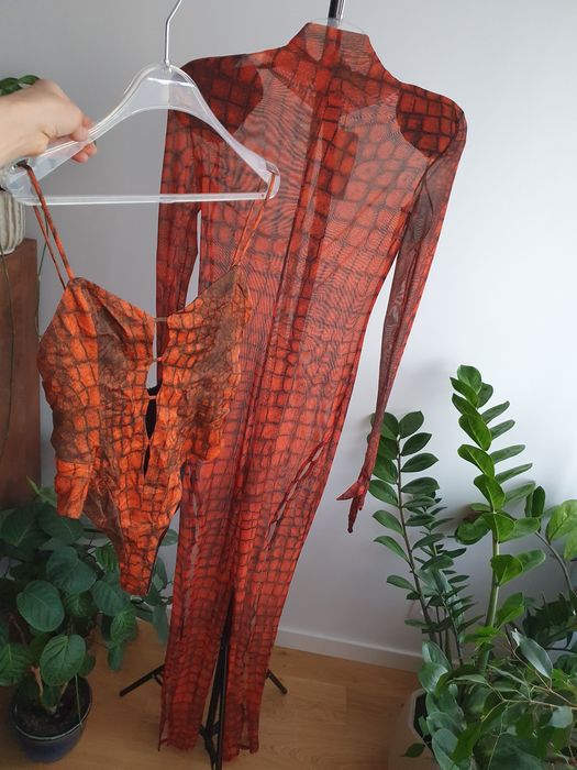 Strój damski Zara kostium na Halloween czerwony smok M-L