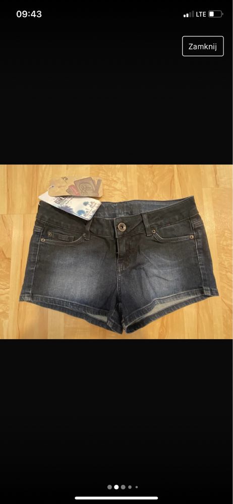 Tom Tailor 26 XS szorty krótkie spodenki jeansowe dżinsowe granatowe